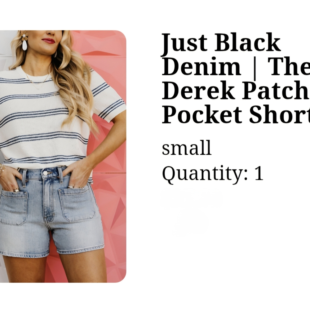 Just Black Women's Denim Patch Pocket Shorts